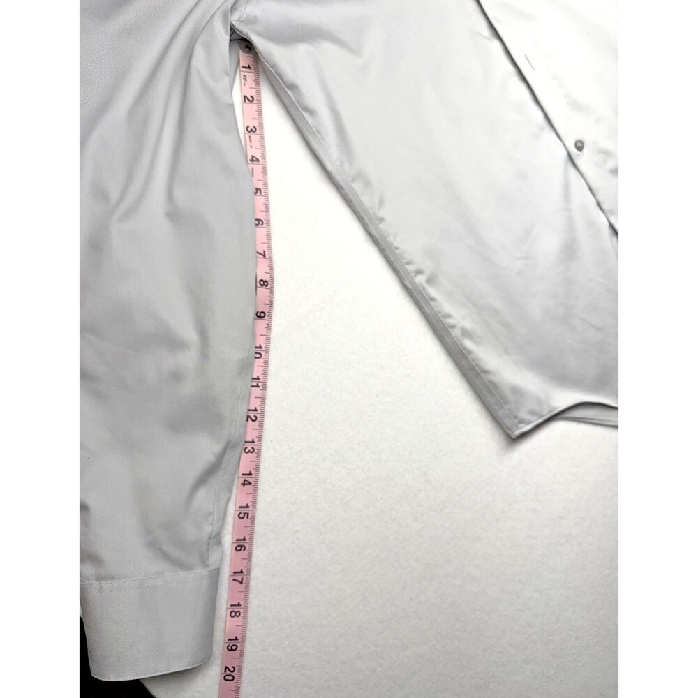 Calvin Klein Slim Fit Dress Shirt Mens 14.5 32/33 Gray Non Iron Stretch Flex - Picture 7 of 10